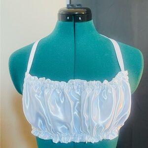 Chic White Satin Bandeau